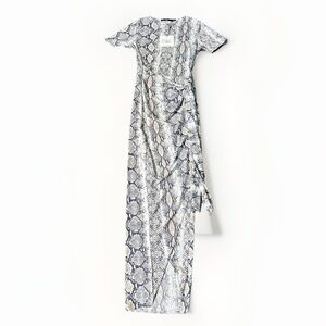 Misguided Womens Maxi Wrap Dress 4 Animal Print Snake  Lightweight Summer Casual